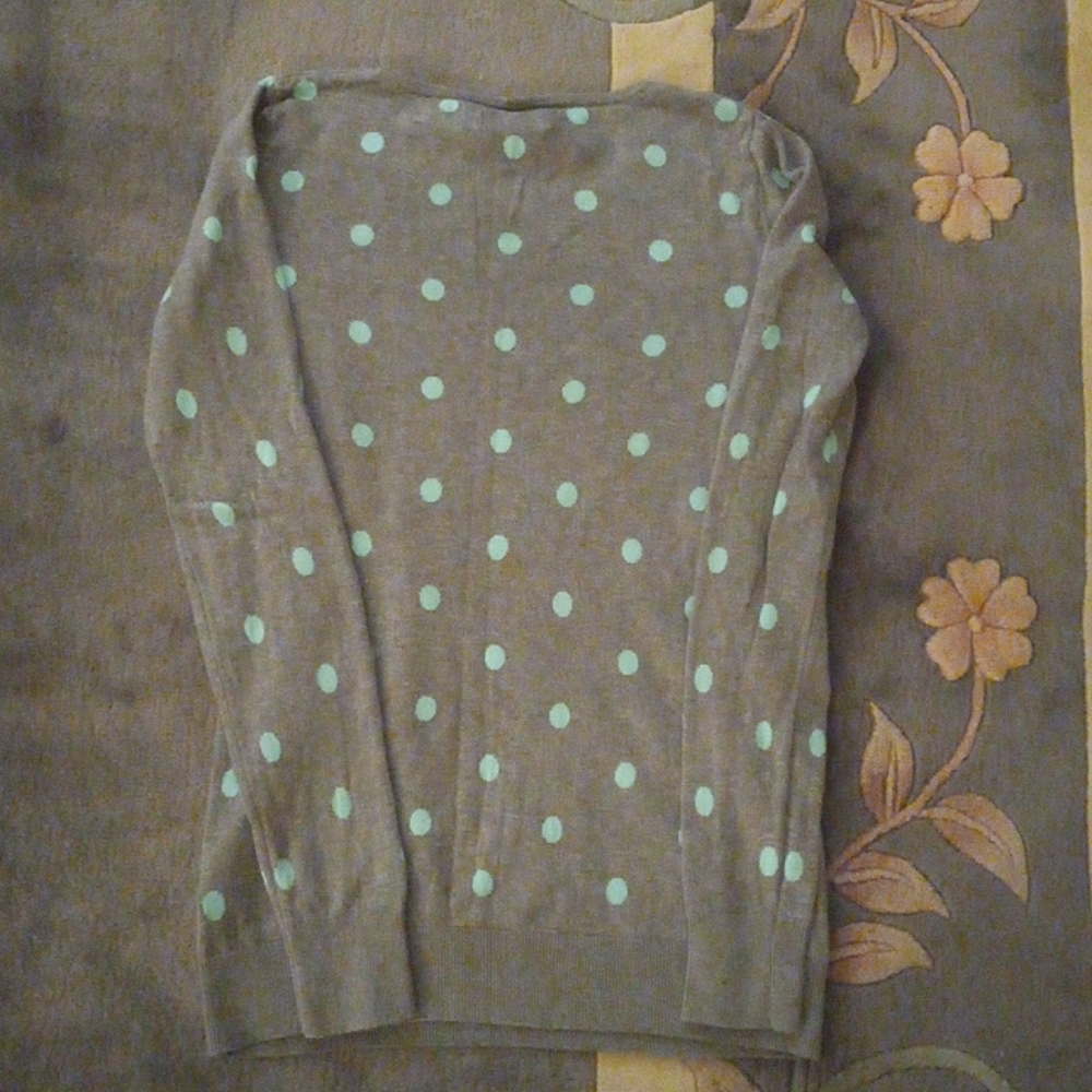 Dark grey and teal polka dot sweater - Picture 5 of 5